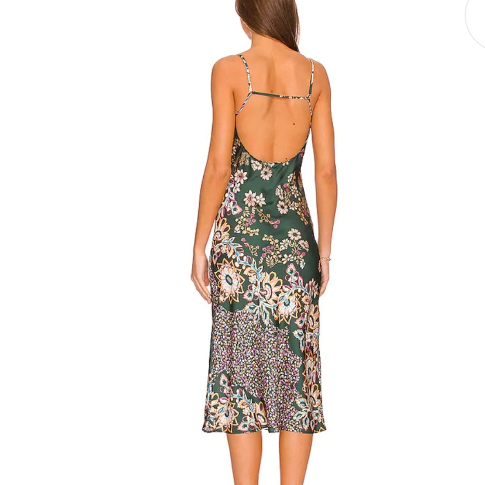 Free People Your Better Side Midi Slip Dress Silky Floral Print Siz Sm Md Lg NWT - Picture 7 of 14